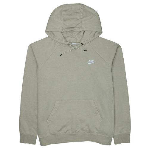 Nike Men's Beige XL Pullover Hoodie with Logo and Kangaroo Pocket