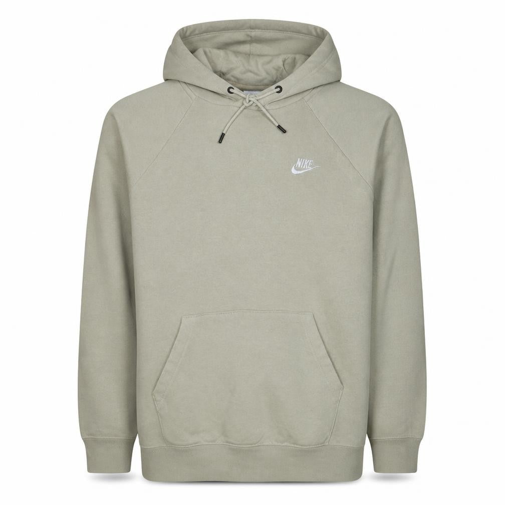 Front view of Nike Men's Beige XL Pullover Hoodie with Logo and Kangaroo Pocket