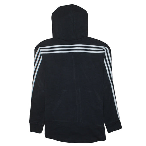 Adidas Teens Black Full Zip Hoodie L Sportswear Logo Sweatshirt