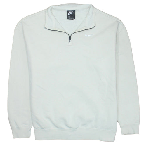 Nike Men's White 1/4 Zip Fleece Sweatshirt Small