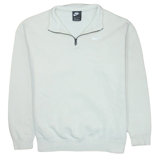 Nike Men's White 1/4 Zip Fleece Sweatshirt Small