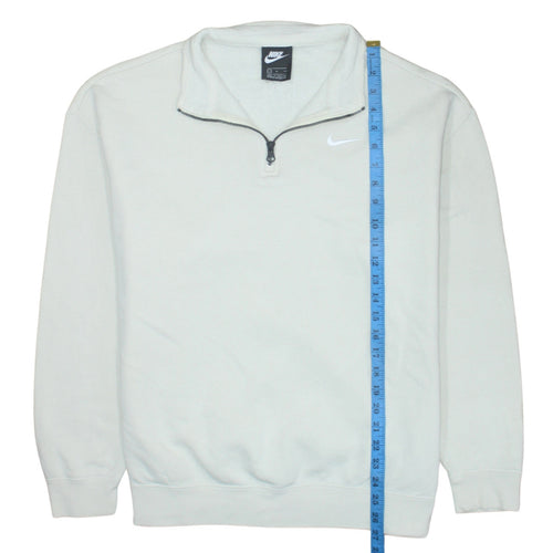 Nike Men's White 1/4 Zip Fleece Sweatshirt Small