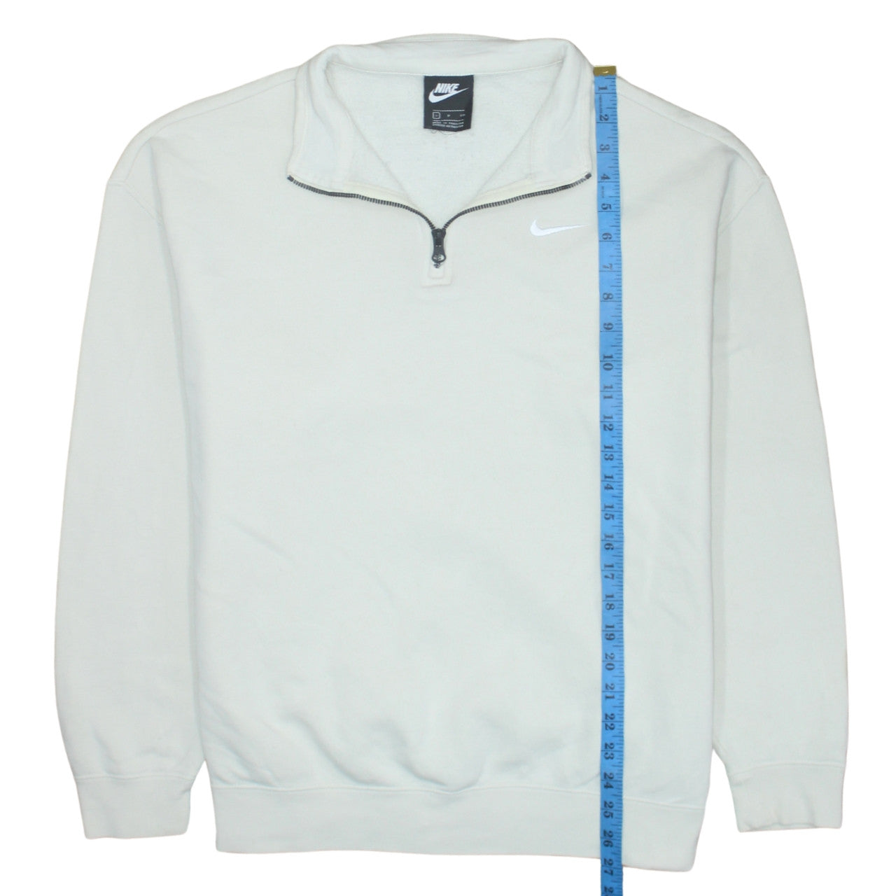 Nike Men's White 1/4 Zip Fleece Sweatshirt Small