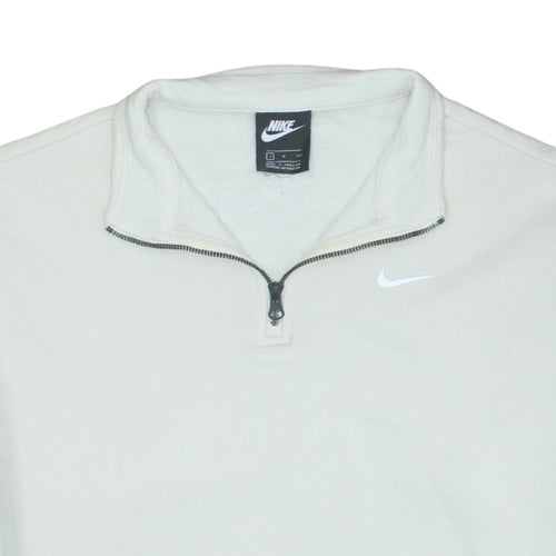 Nike Men's White 1/4 Zip Fleece Sweatshirt Small