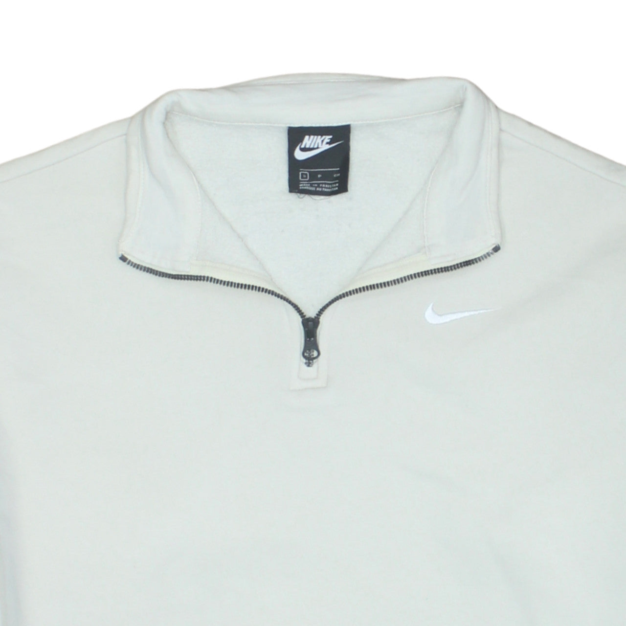 Nike Men's White 1/4 Zip Fleece Sweatshirt Small