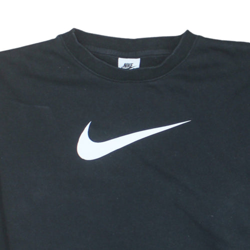 Nike Women's Black M Crew Neck Pullover Sweatshirt with Logo