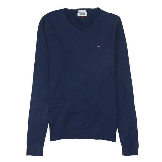 Tommy Hilfiger Men’s Blue V-Neck Cotton Pullover Jumper M