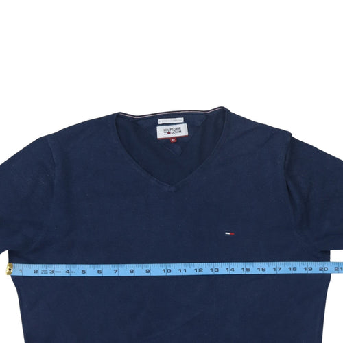 Tommy Hilfiger Men’s Blue V-Neck Cotton Pullover Jumper M