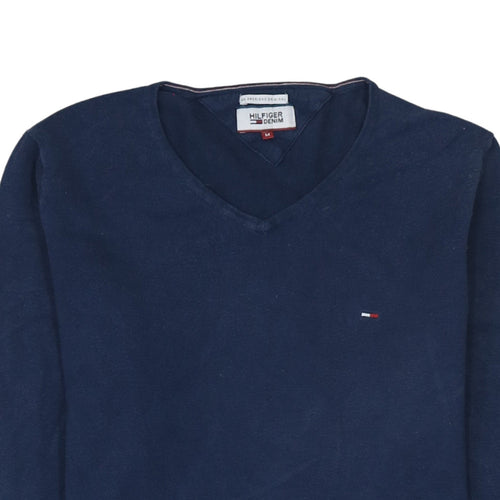 Tommy Hilfiger Men’s Blue V-Neck Cotton Pullover Jumper M