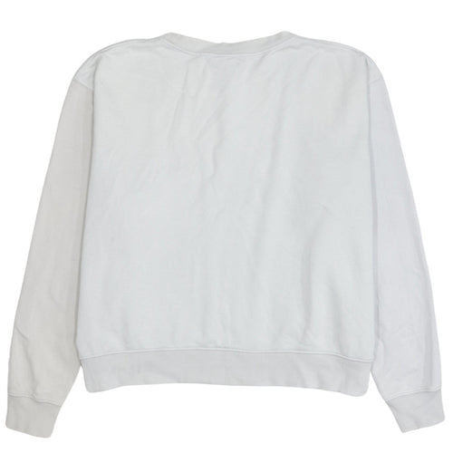 Nike Women White Crew Neck Pullover Sweatshirt L Cotton Blend