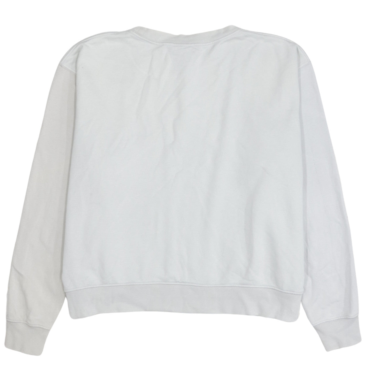 Nike Women White Crew Neck Pullover Sweatshirt L Cotton Blend
