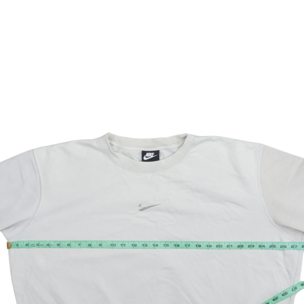 Nike Women White Crew Neck Pullover Sweatshirt L Cotton Blend