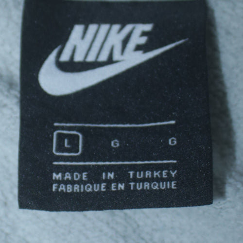 Nike Women White Crew Neck Pullover Sweatshirt L Cotton Blend