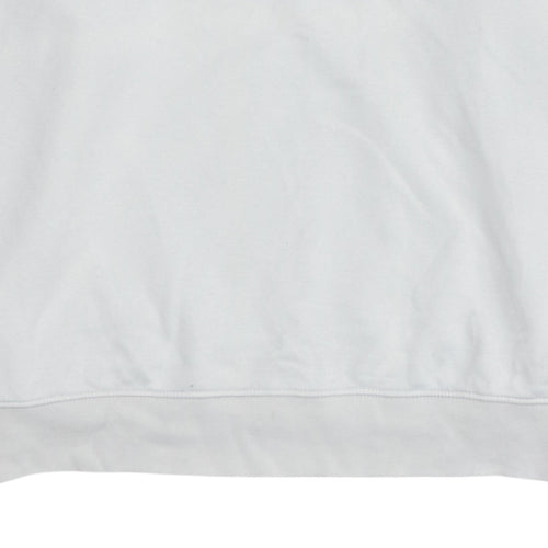 Nike Women White Crew Neck Pullover Sweatshirt L Cotton Blend