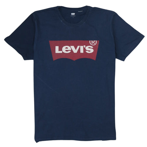 Levi's Men's Blue Logo Graphic Cotton Polo T-Shirt Size L