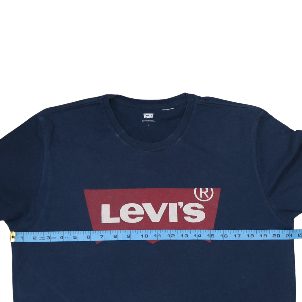 Levi's Men's Blue Logo Graphic Cotton Polo T-Shirt Size L