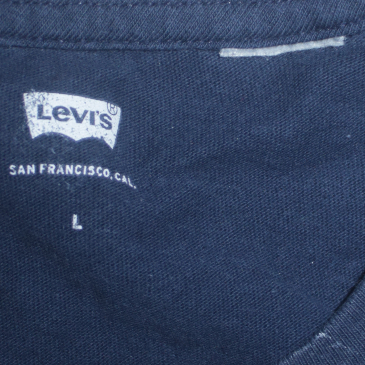 Levi's Men's Blue Logo Graphic Cotton Polo T-Shirt Size L