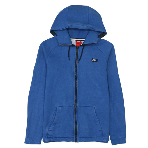 Nike Men's Blue Full Zip Hoodie Size M Cotton Blend
