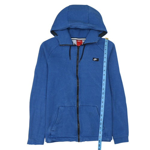 Nike Men's Blue Full Zip Hoodie Size M Cotton Blend