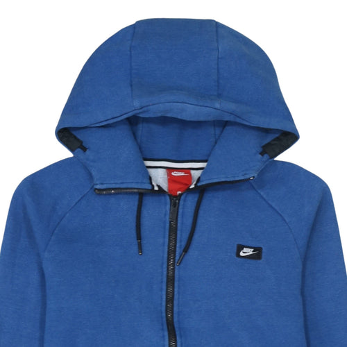 Nike Men's Blue Full Zip Hoodie Size M Cotton Blend