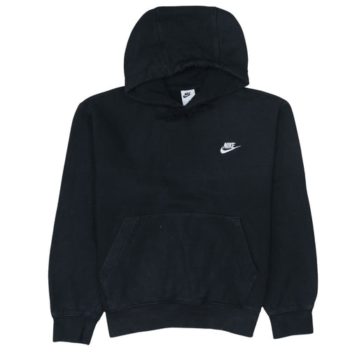Nike Men's Black Small Pullover Hoodie with Logo and Kangaroo Pocket