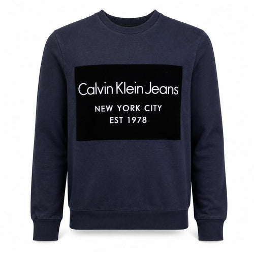 Calvin Klein Jeans Men's Blue XS Pullover Logo Sweatshirt
