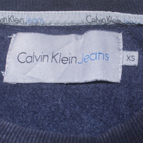 Calvin Klein Jeans Men's Blue XS Pullover Logo Sweatshirt