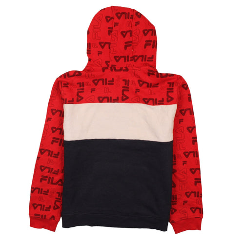 Fila Men's Multicoloured Pullover Hoodie 2XL Logo Fleece Sweatshirt