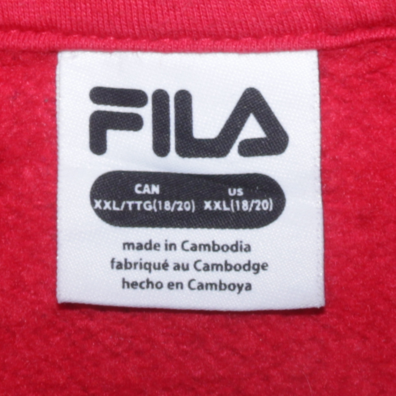 Fila Men's Multicoloured Pullover Hoodie 2XL Logo Fleece Sweatshirt