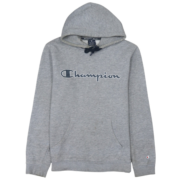 Champion Men Grey Logo Pullover Hoodie Size M Regular Fit
