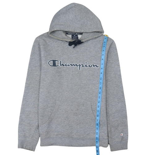 Champion Men Grey Logo Pullover Hoodie Size M Regular Fit