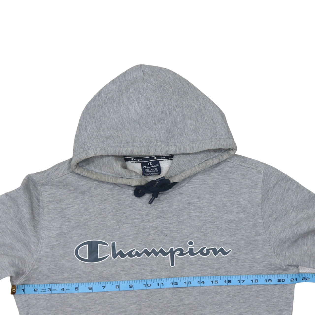 Champion Men Grey Logo Pullover Hoodie Size M Regular Fit