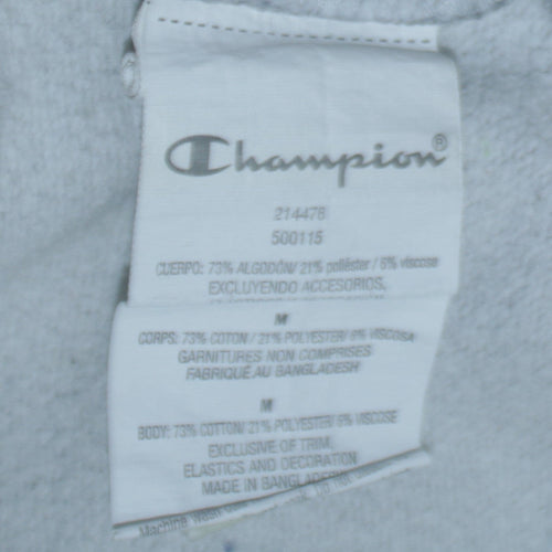 Champion Men Grey Logo Pullover Hoodie Size M Regular Fit