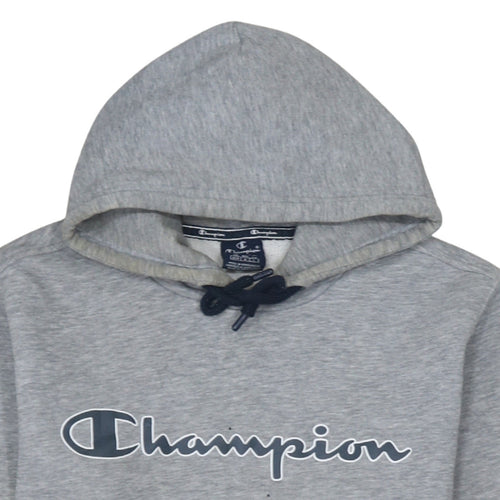 Champion Men Grey Logo Pullover Hoodie Size M Regular Fit