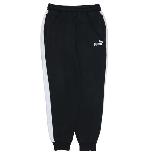 Puma Men's Black Jogger Trousers M Side Stripe Fleece Track Pants