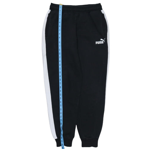 Puma Men's Black Jogger Trousers M Side Stripe Fleece Track Pants