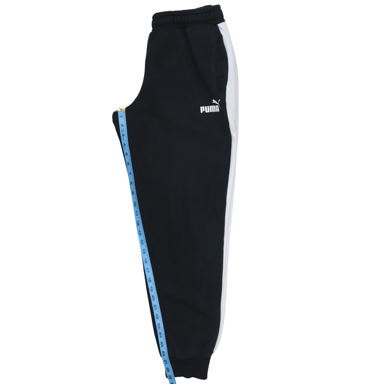 Puma Men's Black Jogger Trousers M Side Stripe Fleece Track Pants