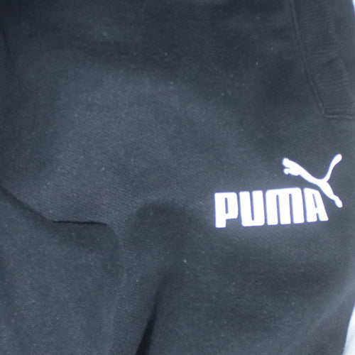 Puma Men's Black Jogger Trousers M Side Stripe Fleece Track Pants