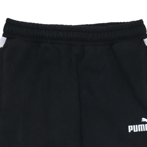 Puma Men's Black Jogger Trousers M Side Stripe Fleece Track Pants
