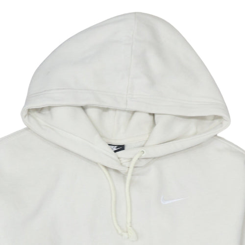 Nike Men's White Pullover Hoodie M Regular Fit Fleece Sweatshirt