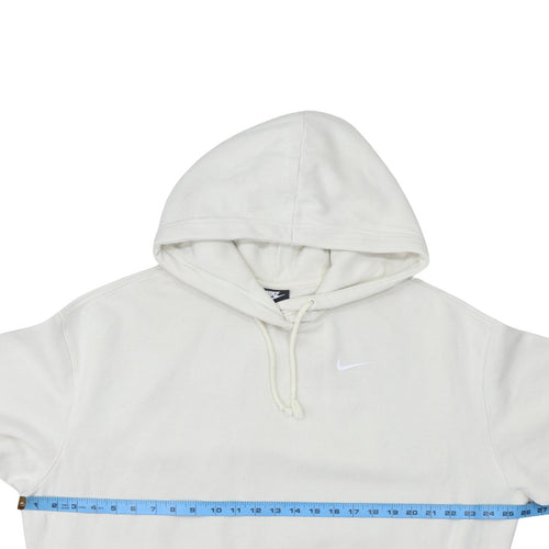 Nike Men's White Pullover Hoodie M Regular Fit Fleece Sweatshirt