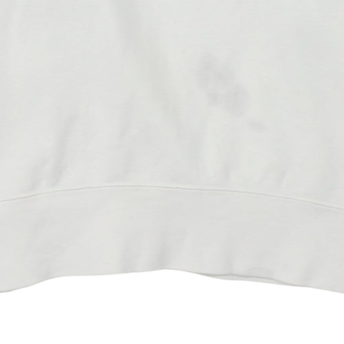 Nike Men's White Pullover Hoodie M Regular Fit Fleece Sweatshirt