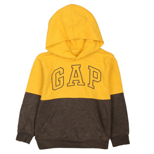 GAP Kids Boys Yellow and Brown Pullover Hoodie L Cotton Blend