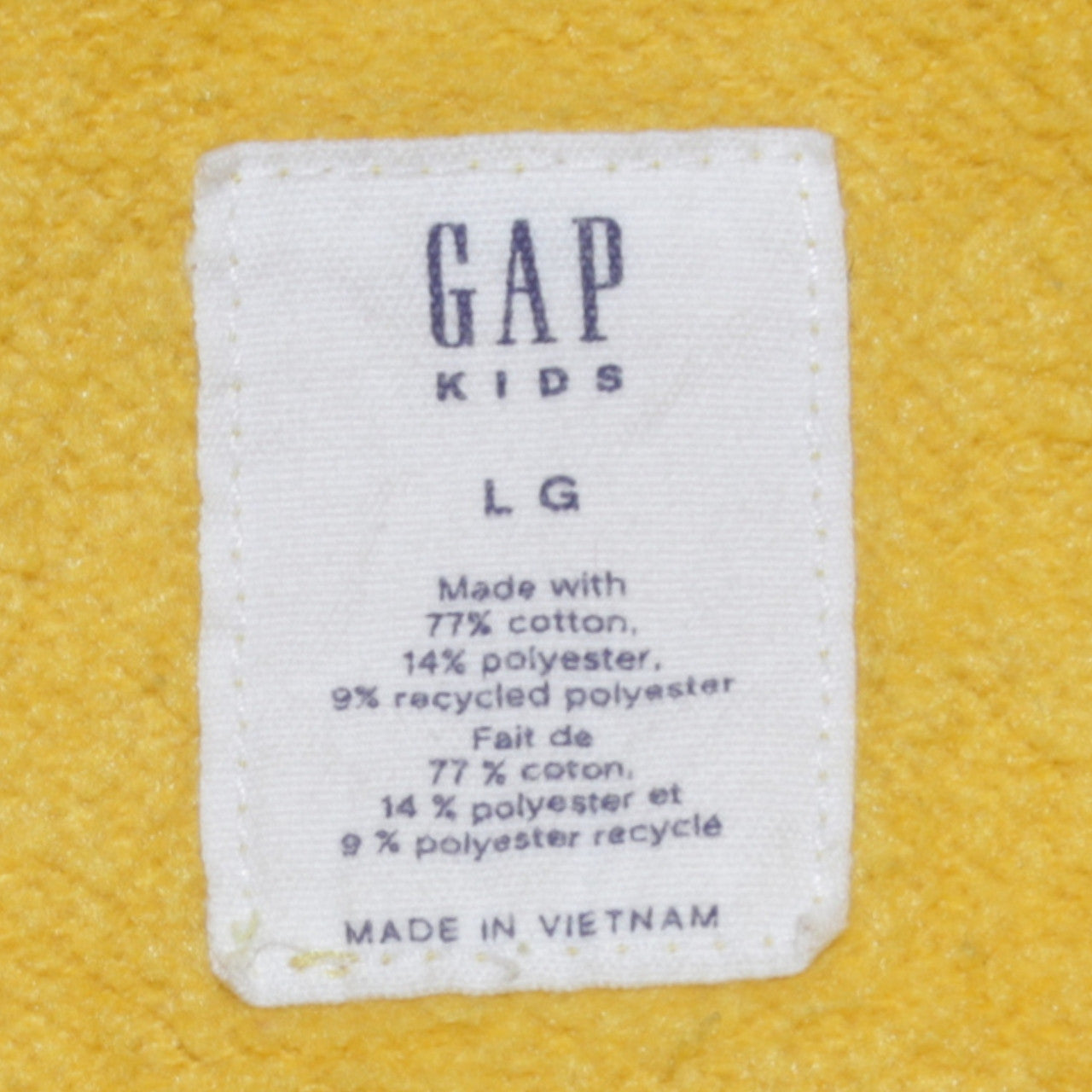GAP Kids Boys Yellow and Brown Pullover Hoodie L Cotton Blend