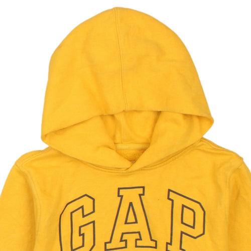 GAP Kids Boys Yellow and Brown Pullover Hoodie L Cotton Blend