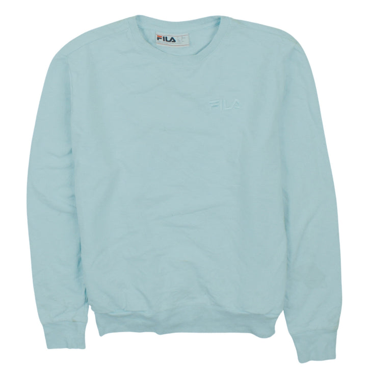 FILA Women's Blue Pullover Sweatshirt Size S Crew Neck Logo Casual