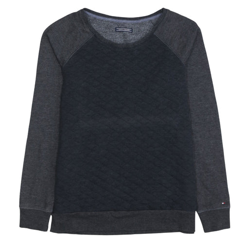Tommy Hilfiger Men’s Grey Quilted Crew Neck Sweatshirt M