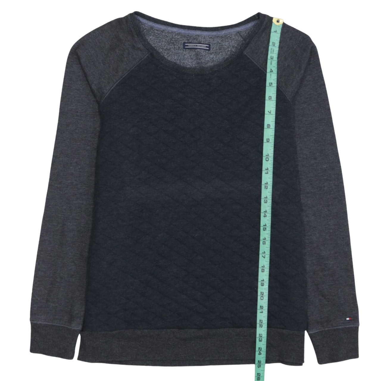 Tommy Hilfiger Men’s Grey Quilted Crew Neck Sweatshirt M