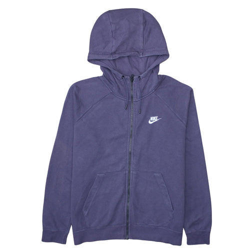 Nike Women Purple Full Zip Hoodie Size L Cotton Blend