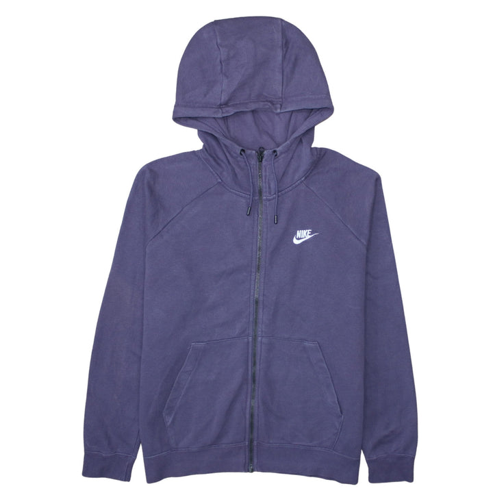 Nike Women Purple Full Zip Hoodie Size L Cotton Blend